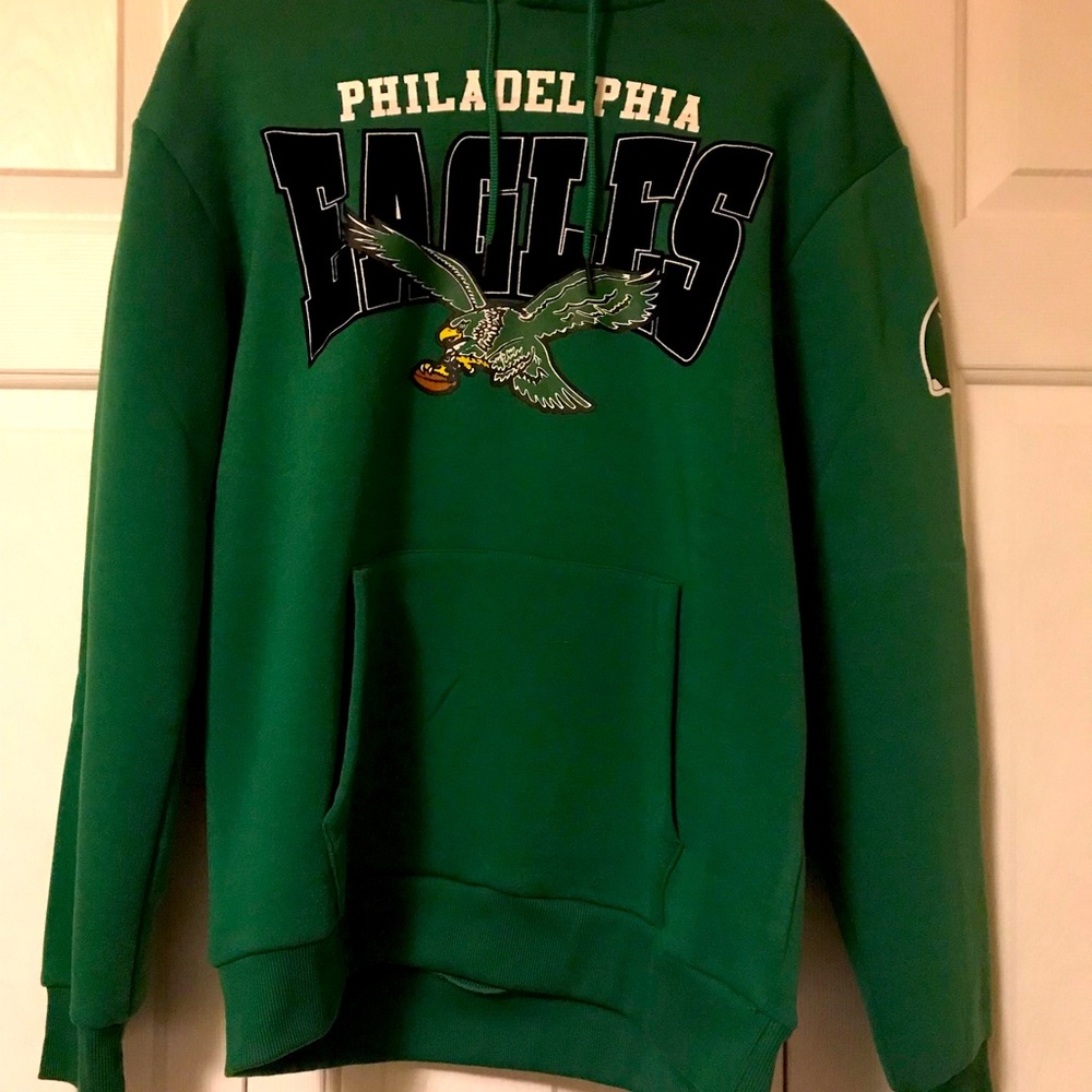 NFL Vintage Philadelphia Eagles Kelly Green Hooded Sweatshirt Size Medium